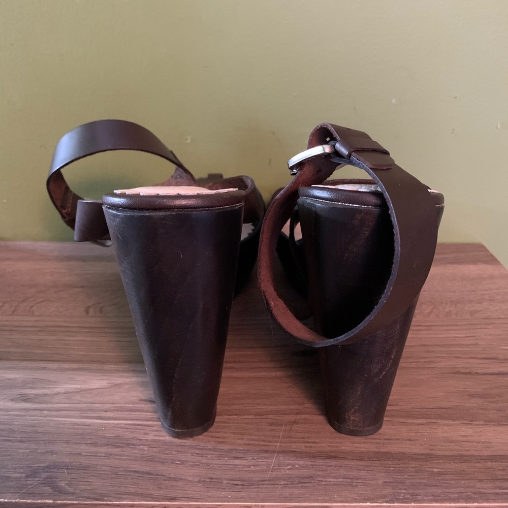 Gorgeous brown leather Mango wedges - Picture 5 of 13